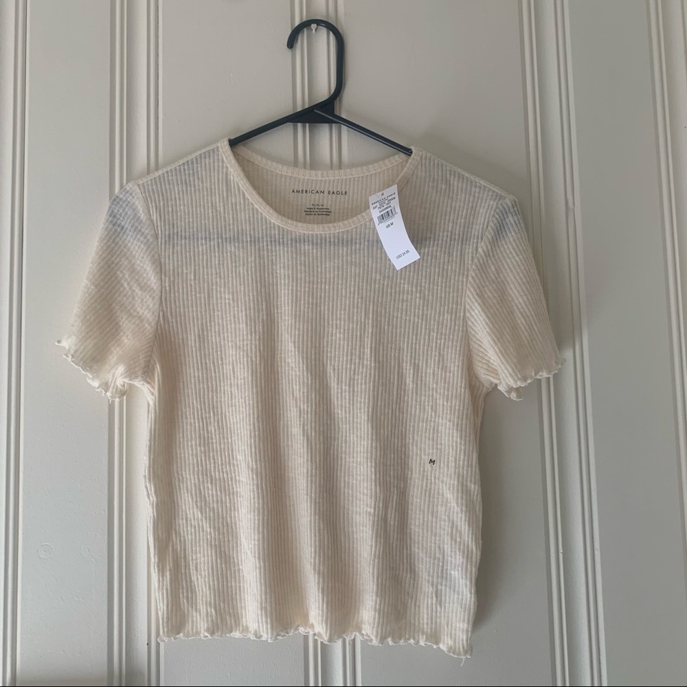Brand New American Eagle Cream Tee Size S